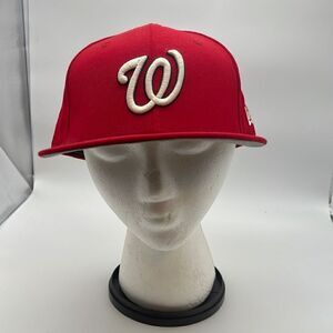 Men's New Era Red Washington Nationals Primary Logo 9FIFTY Snapback Hat‎